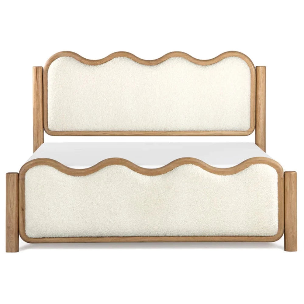 Wave Solidwood Upholstered Bed