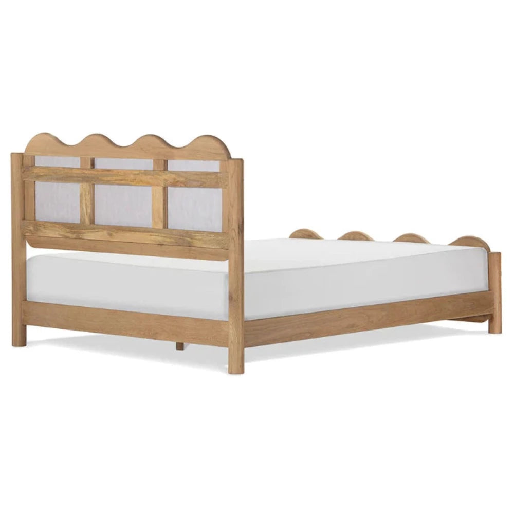 Wave Solidwood Upholstered Bed