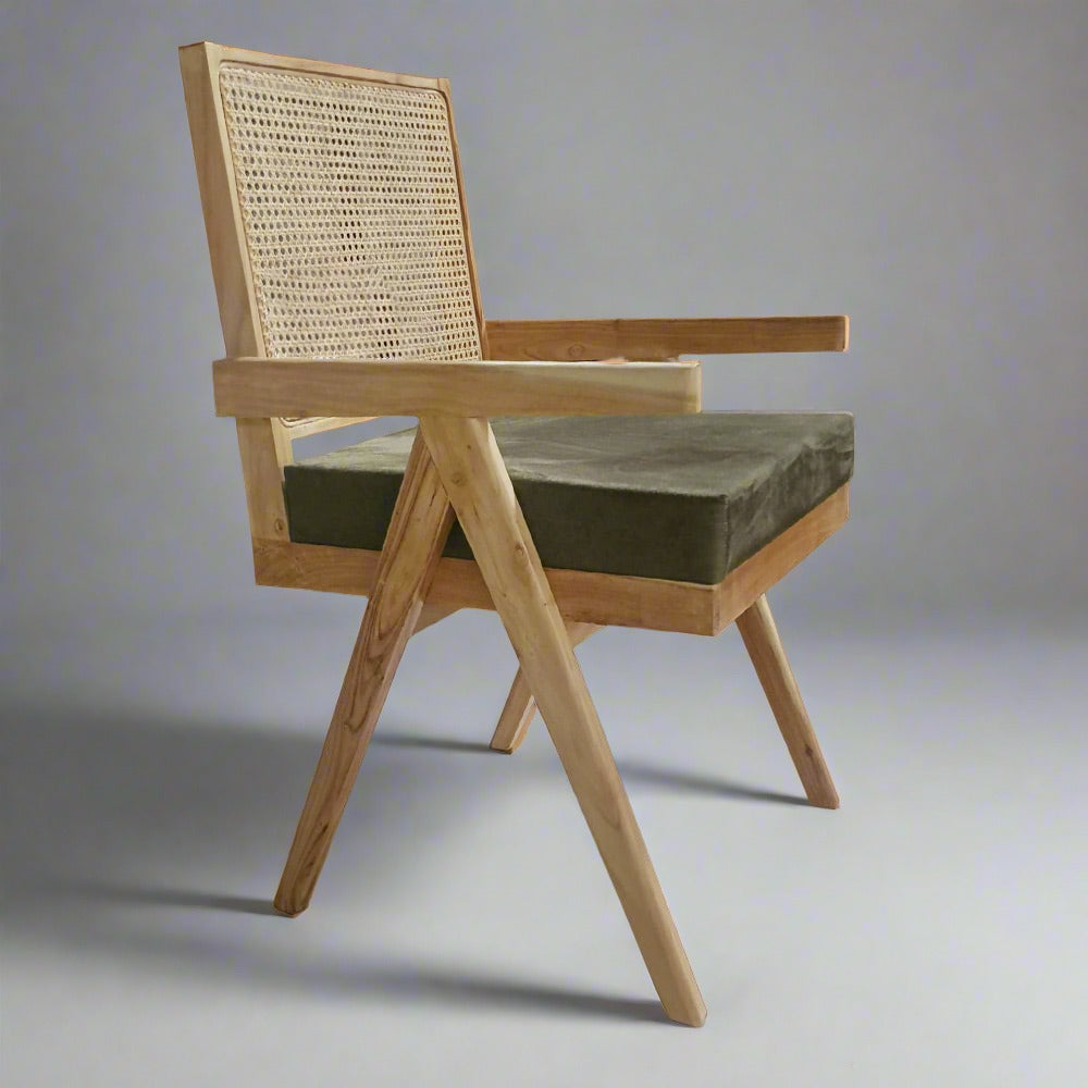Chandigarh Cane Chair with Cushion