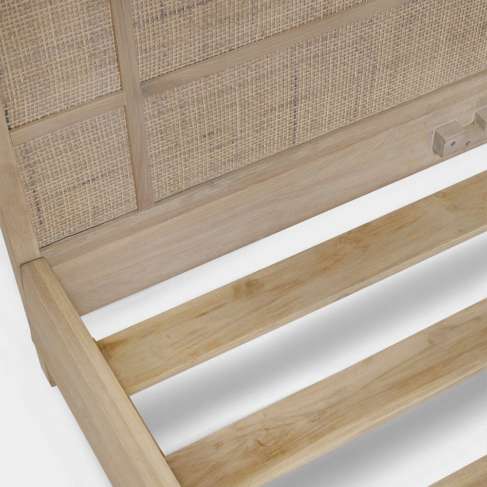 Gagron Solidwood Rattan (Cane) Bed