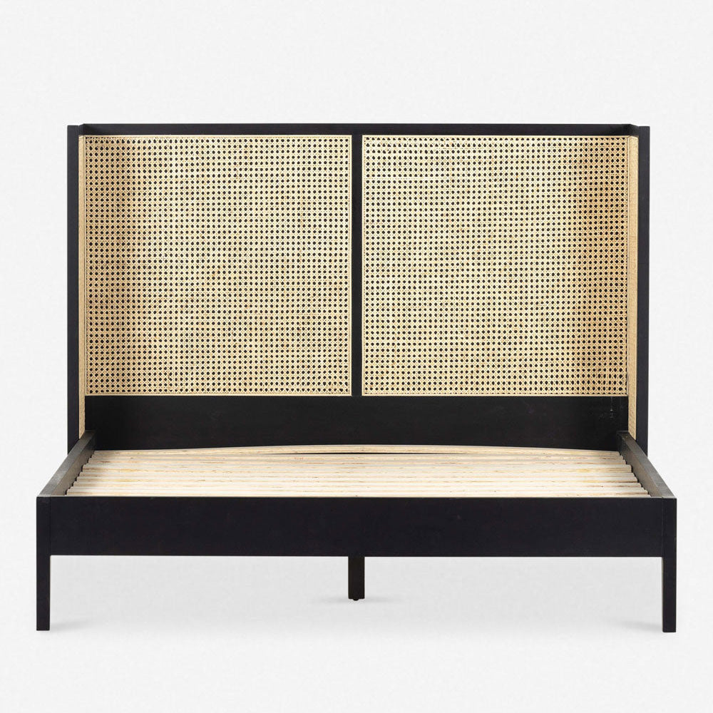 Mehrangarh Solidwood Rattan Bed