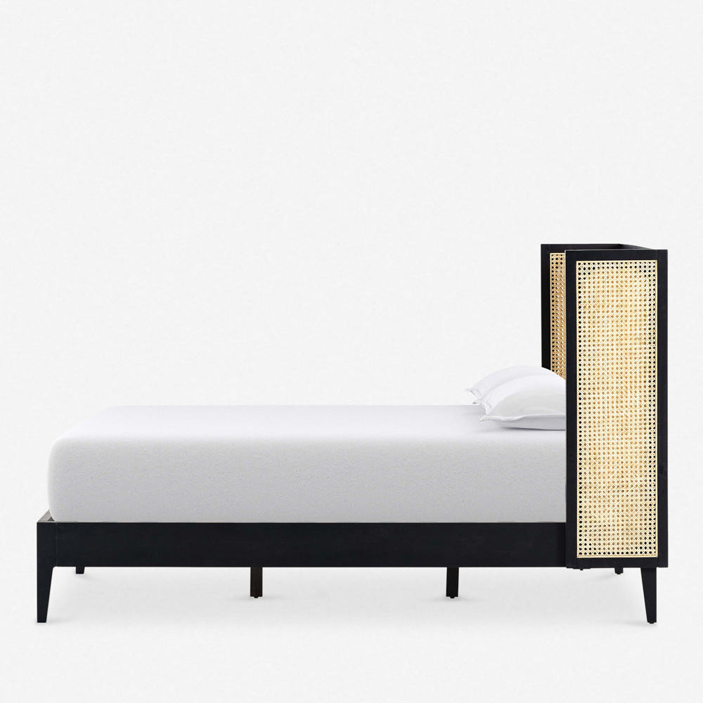 Mehrangarh Solidwood Rattan Bed