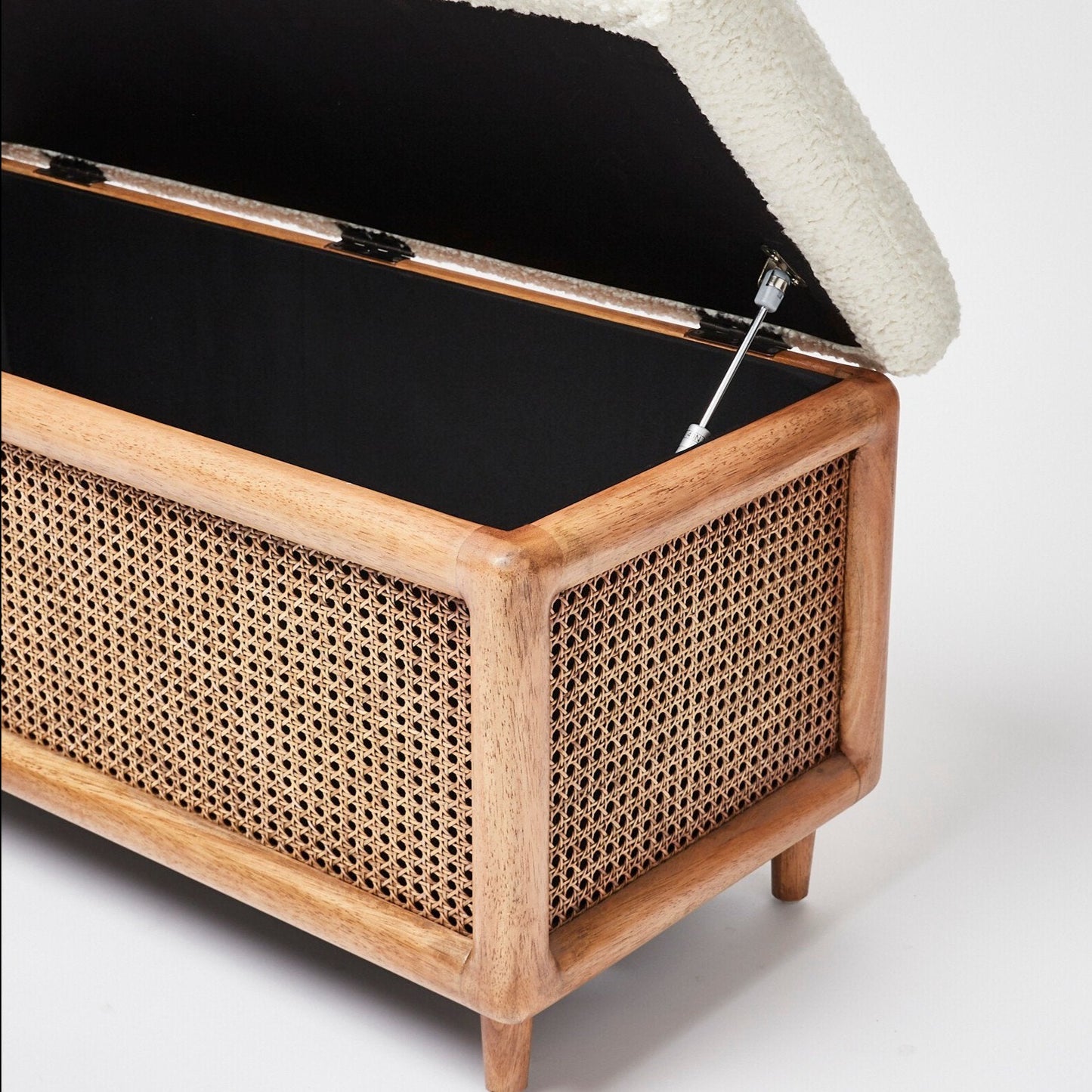 Raphia Rattan Ottoman