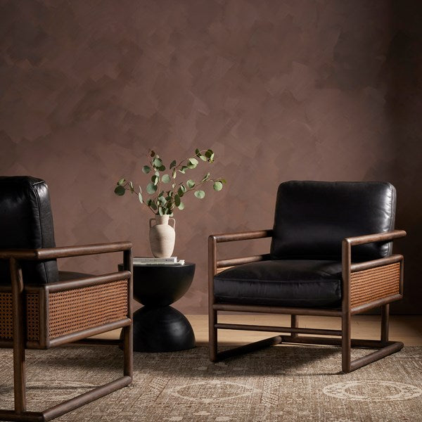 Woodworm Carlin Cane Chair Solid wood cane chair ratten