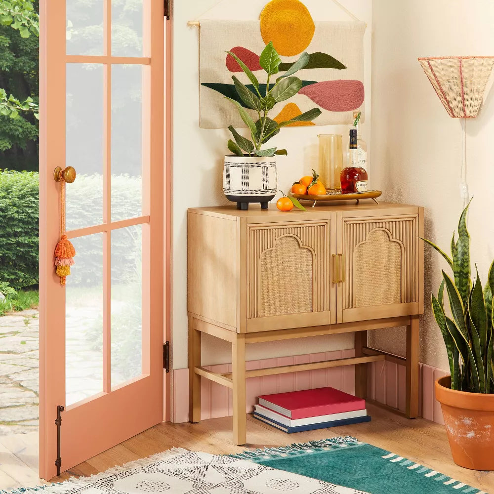 Amer Cane Console Table