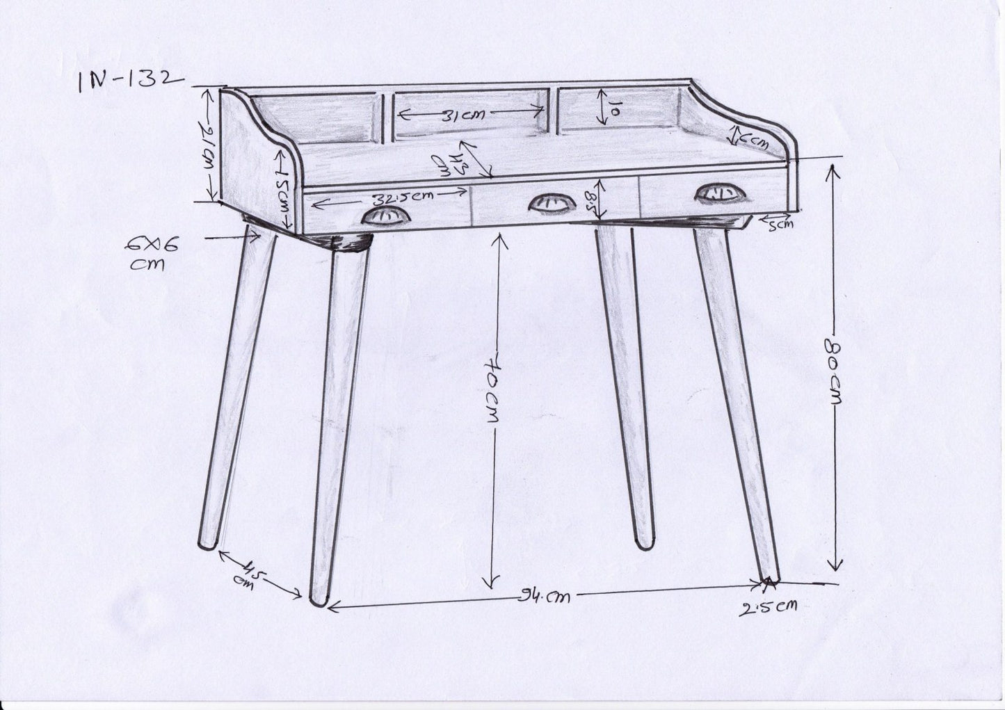 Solid mango Wood Writing Desk