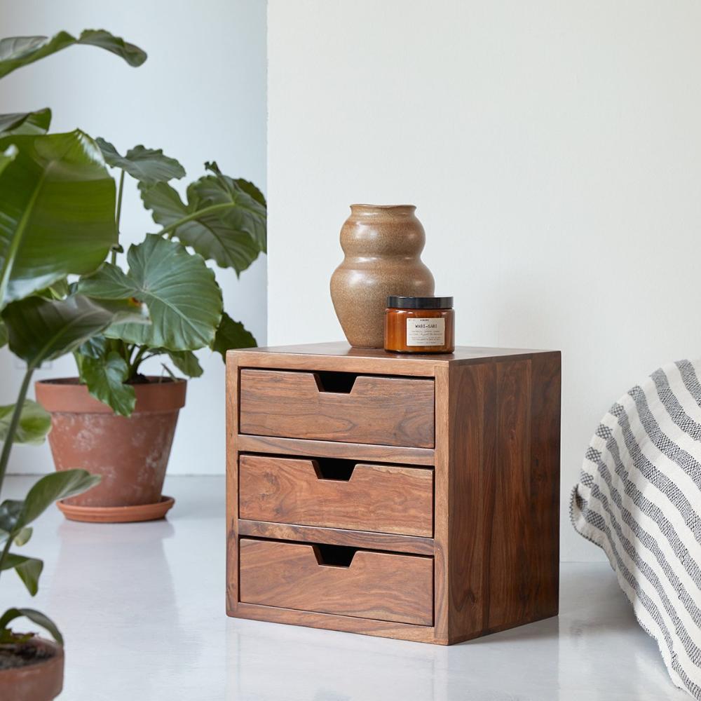 Woodworm Furniture | Kwarto Bedside Table | Solid Wood | Sheesham | Affordable furniture
