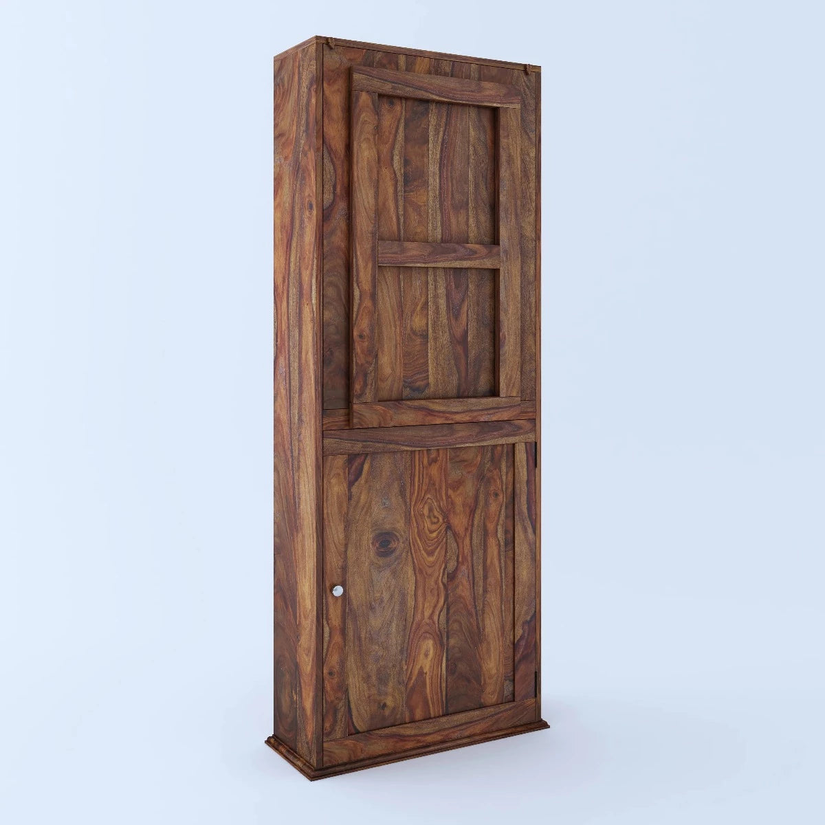 Woodworm Furniture | Folding Bookshelf | Bookshelf cum Study Table | Honey | Sheesham | Fornt View