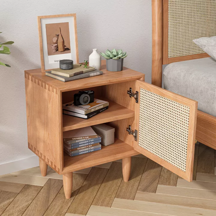 Woodworm Furniture | Weaved Bedside Table | Cane Work | Solid wood | Affordable Furniture | sheeham | rose wood