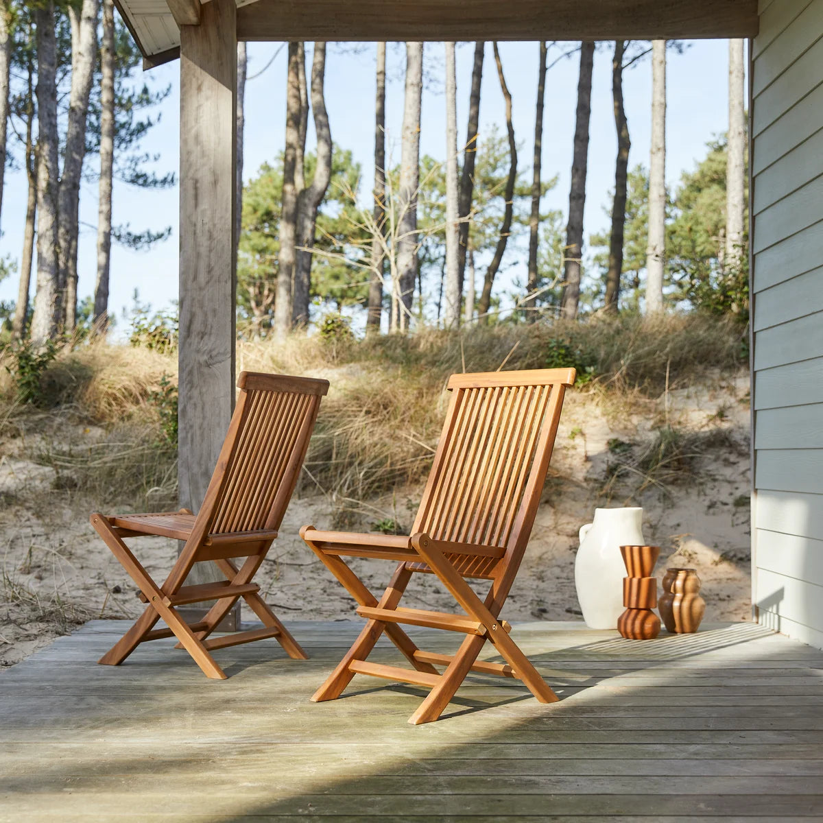 Capri - Set of 2 solid acacia garden chairs – House of Woodworm