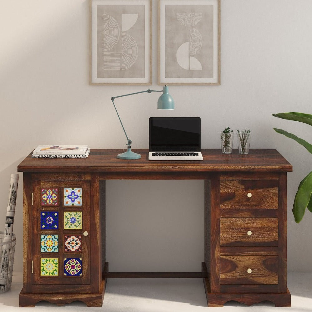 Wooden study online table pepperfry