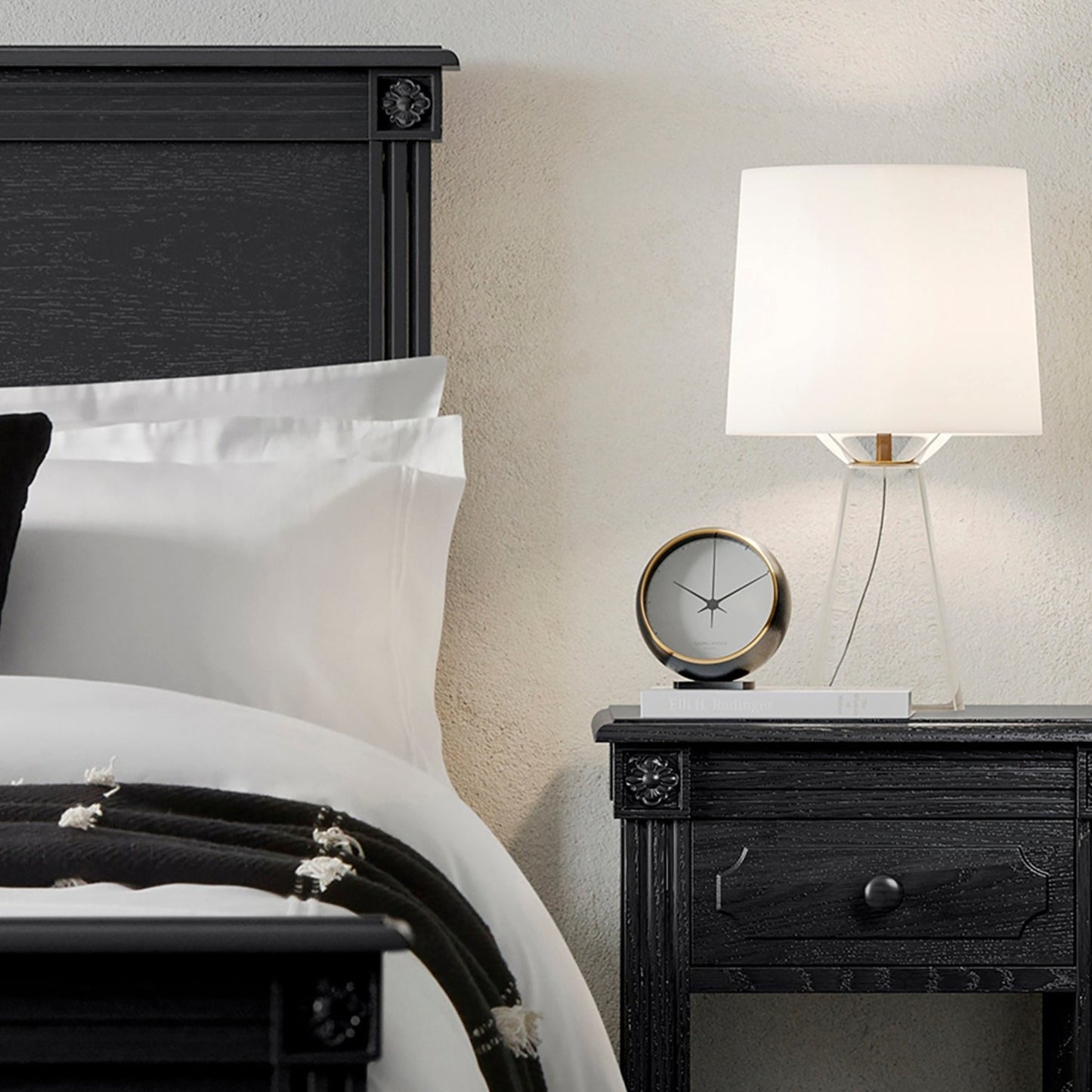 Woodworm | Dark-Night | Solid Wood | Rosewood | Black Bed | Carved Bed|