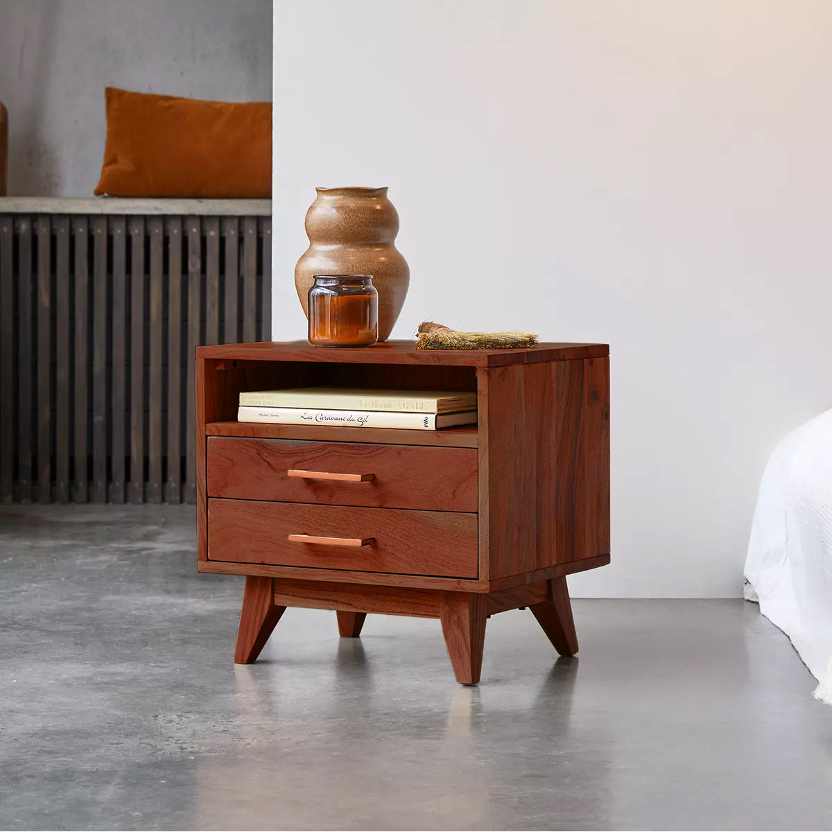Solid Acacia Bedside Table