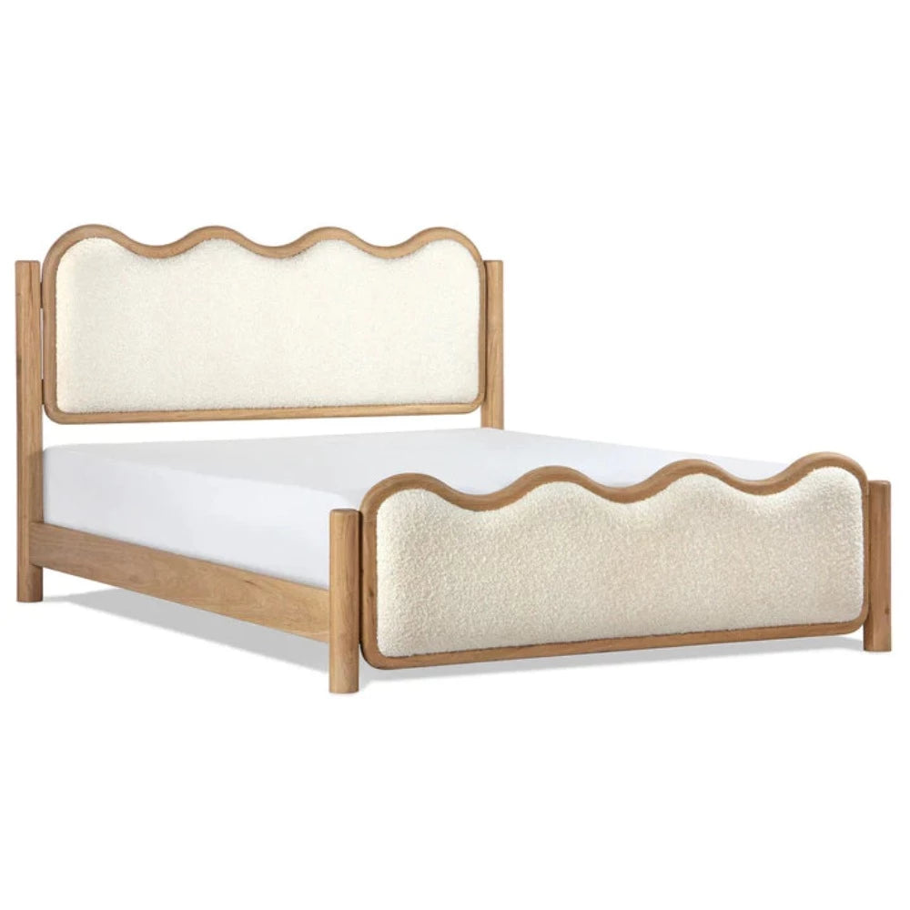 Wave Solidwood Upholstered Bed