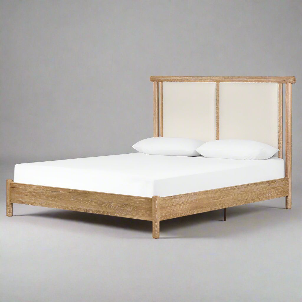 Mazda Solidwood Upholstered Bed