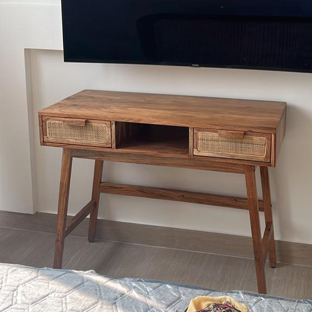 House of Woodworm | Noir Solidwood Study/Console Table | Modern Design