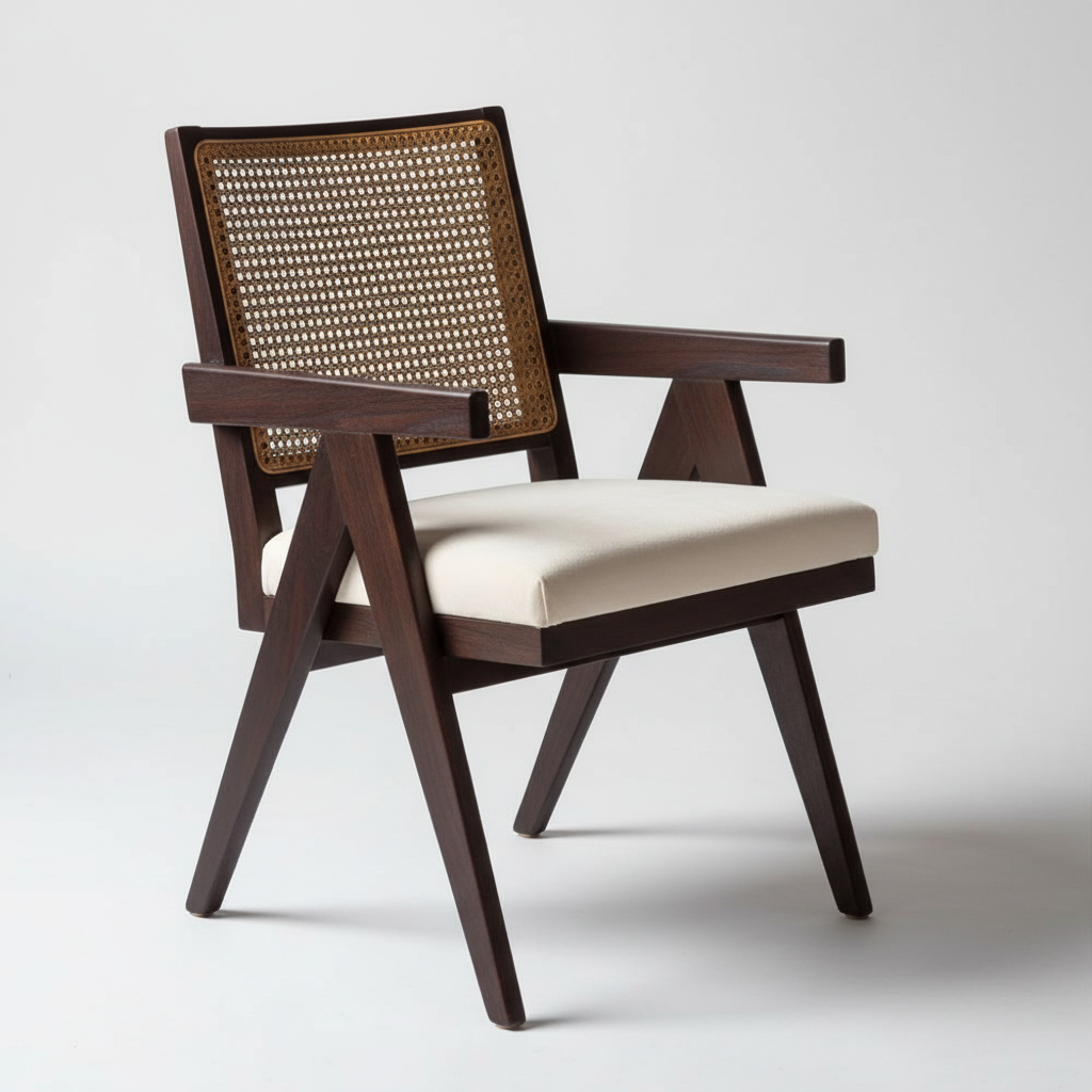 Chandigarh Cane Chair with Cushion