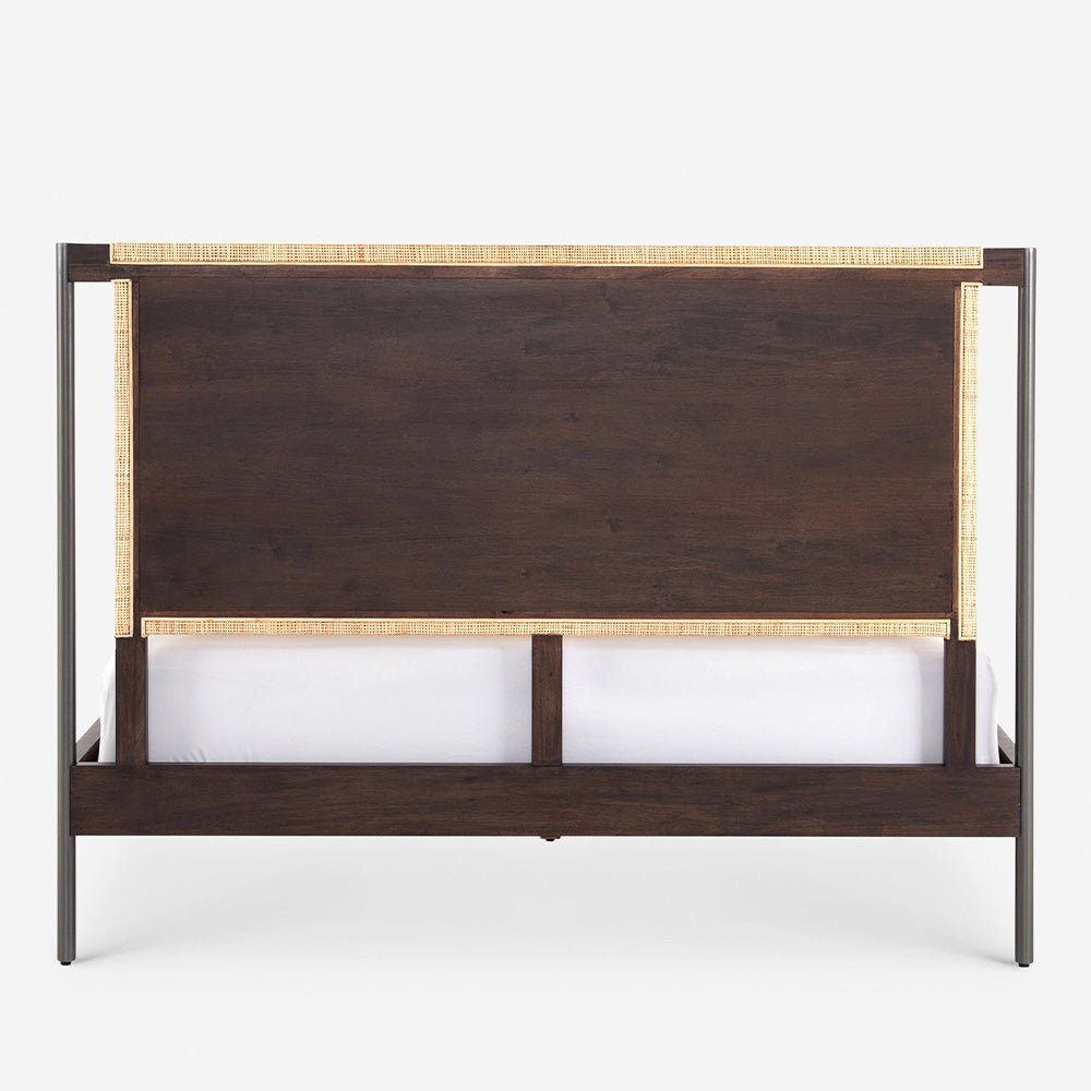 Lohagarh Wood-Metal-Cane Bed