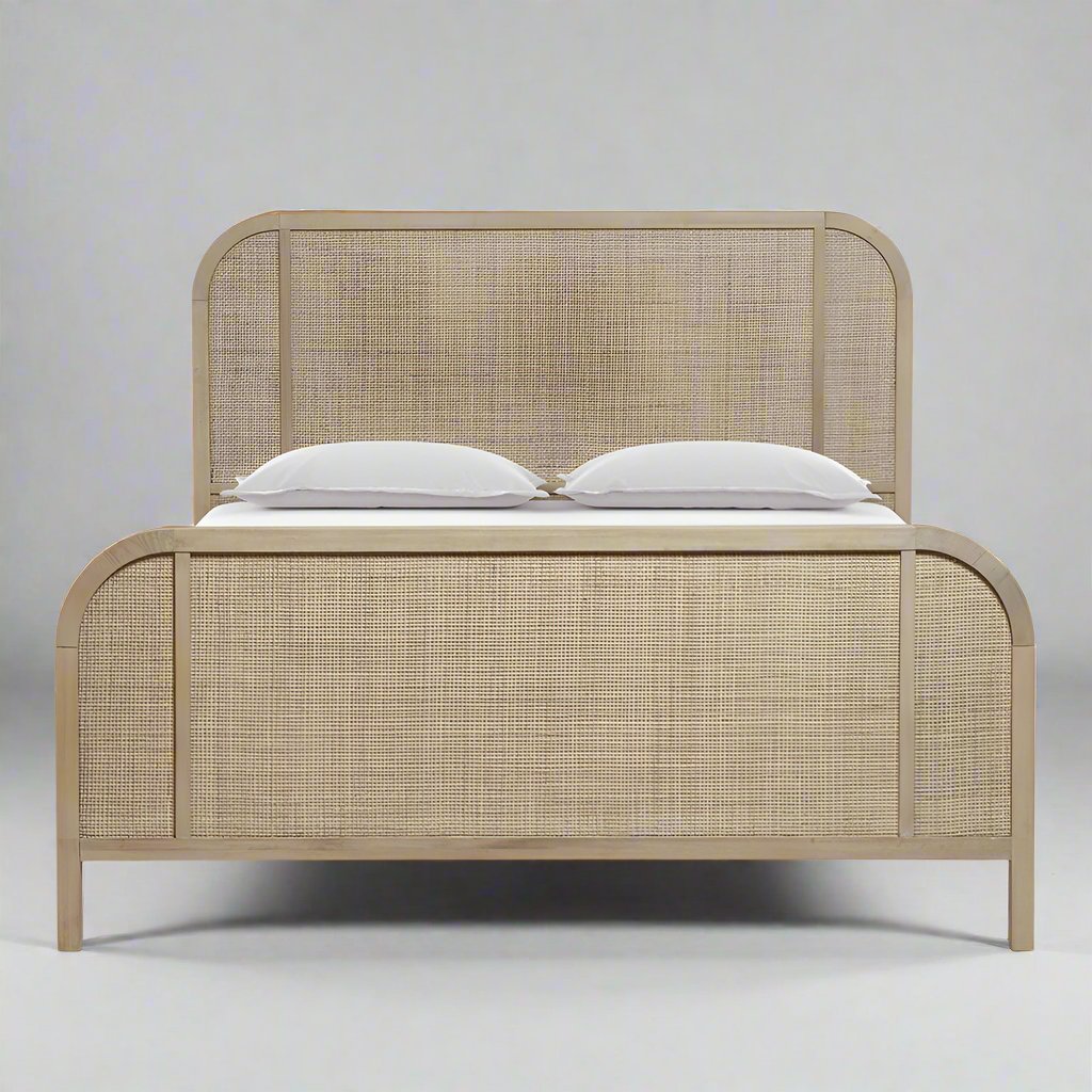 Gagron Solidwood Rattan (Cane) Bed