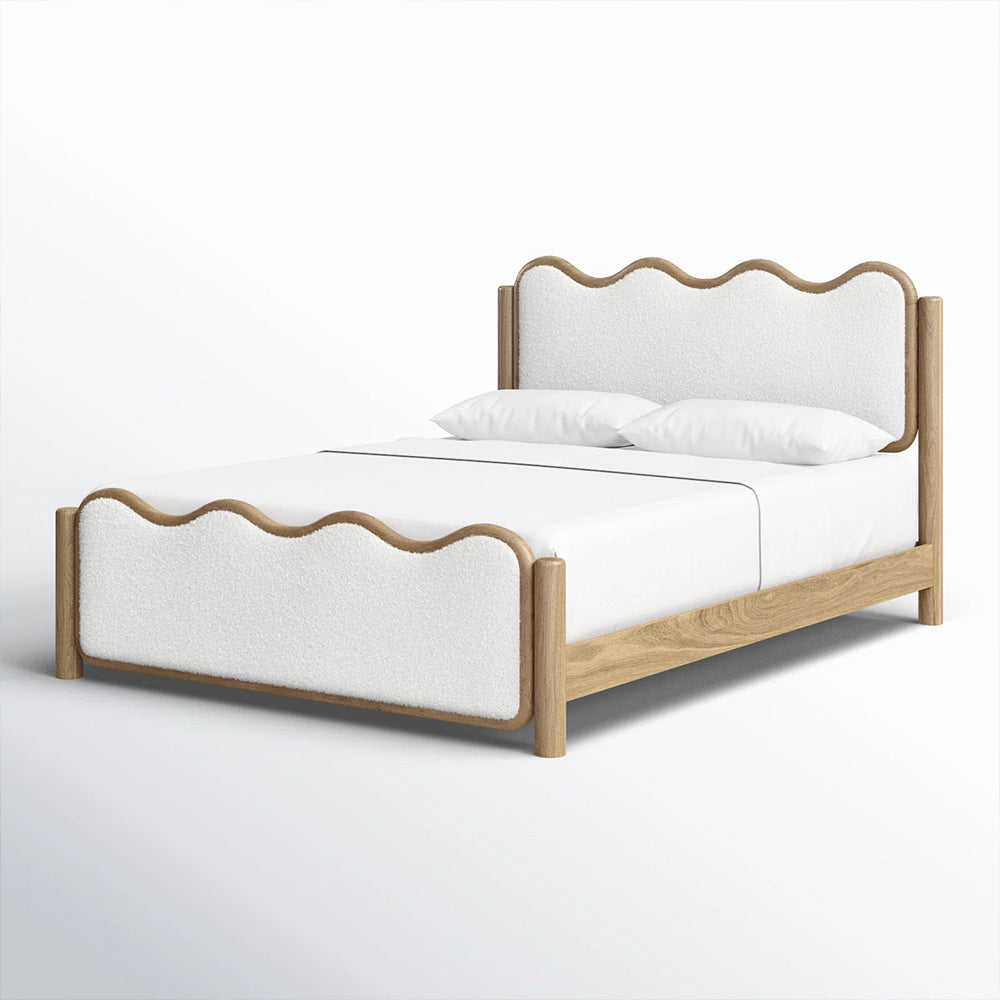 Wave Solidwood Upholstered Bed