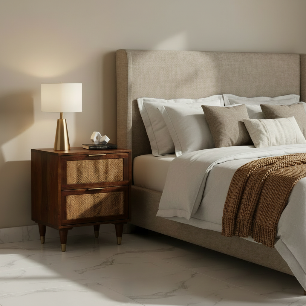 Mewar Cane Bedside Table