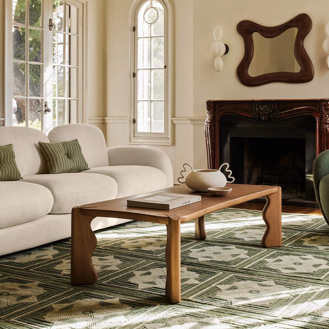 Wave Solid Oakwood Coffee Table | Premium Furniture | Sculpted Legs ...