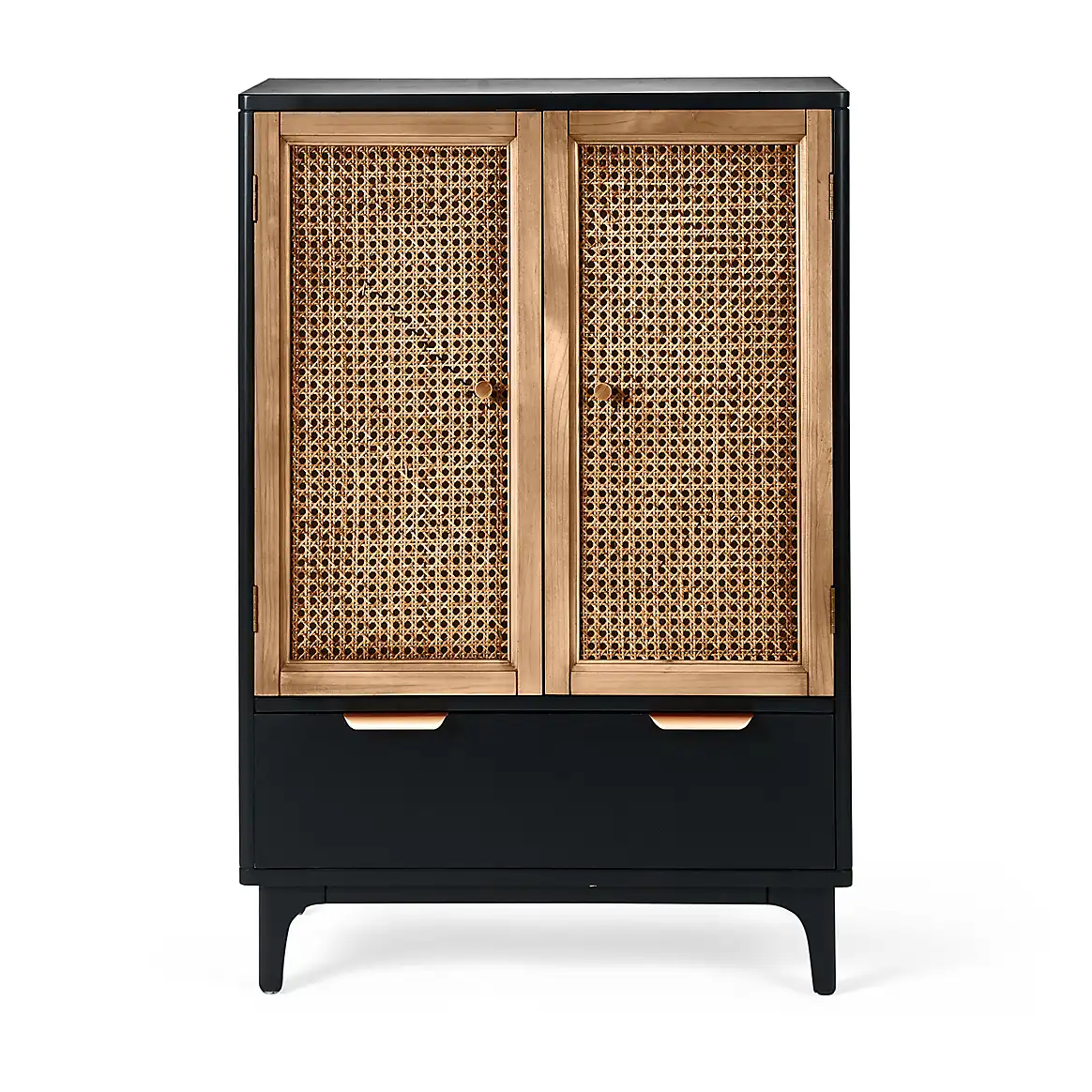 Woodworm | Franco Cabinet | Premium - Cane Sideboard | Solid wood | Black | Rattan