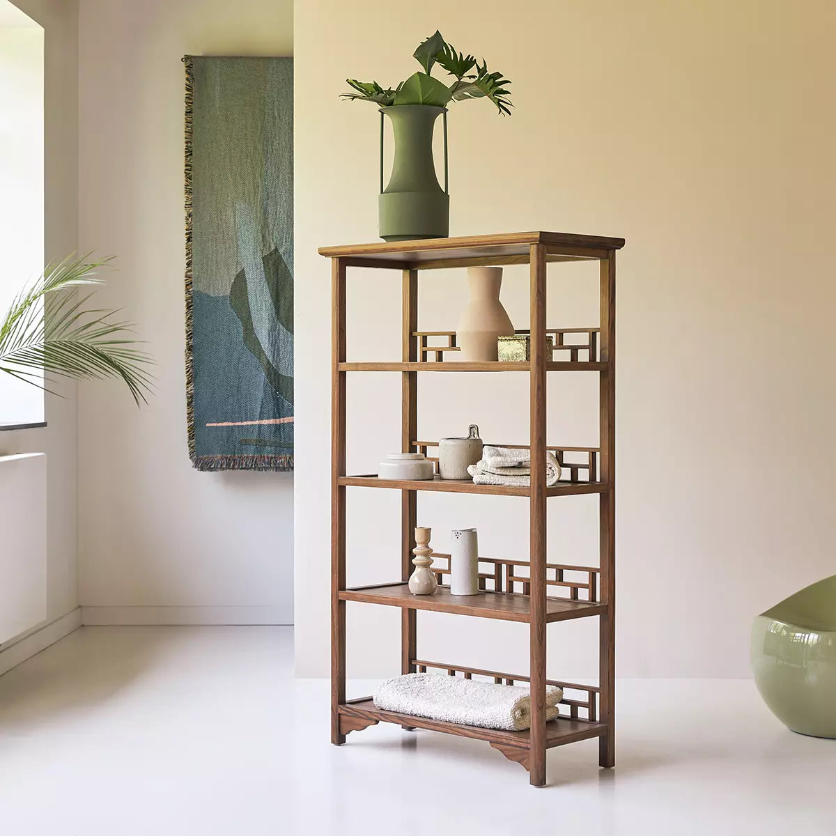 Woodworm Furniture | Ammy  Bookcase | Solid Wood | Bookshelf | Side view | Sheesham