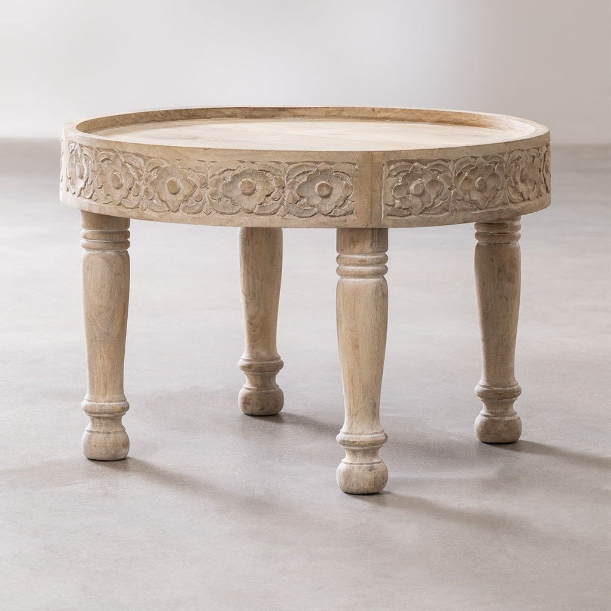 Woodworm Furniture | Carved Round Table | Coffee Table| Head Work  