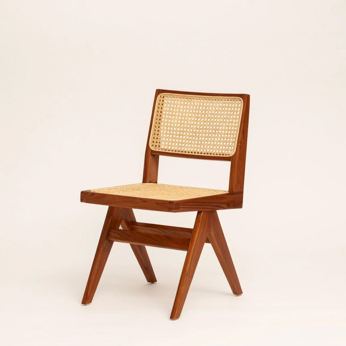 Woodworm | Attic Dining Chair | Sheesham | Premium Furniture | Honey | Vintage Cane Chair