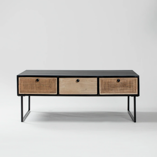 Woodworm | Franco Coffee Table | luxury furniture | Cane-Work | Black